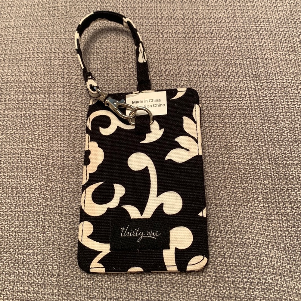 Thirty-One Black and White Luggage Identification Tag